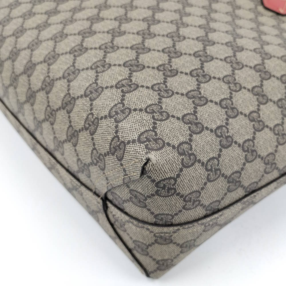 GUCCI Reversible Tote Bag GG Supreme Red Beige - Picture 6 of 9